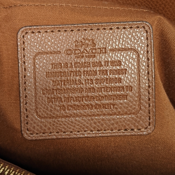 Coach Brown Pebble Leather Handbag - Picture 6 of 8